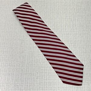 Raleighs Striped Necktie Mens OS Burgundy Navy White Preppy Ivy League Classic
